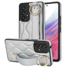 For Samsung Galaxy A53 5G Non-slip Full Coverage Ring PU Phone Case with Wristband(Silver) - 1