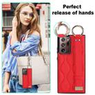 For Samsung Galaxy Note20 Ultra Non-slip Full Coverage Ring PU Phone Case with Wristband(Red) - 5