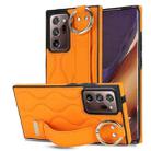 For Samsung Galaxy Note20 Ultra Non-slip Full Coverage Ring PU Phone Case with Wristband(Orange) - 1