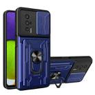 For Xiaomi Poco F5 Pro / Redmi K60 Sliding Camshield TPU+PC Phone Case with Card Slot(Blue) - 1