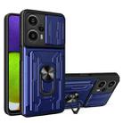 For Xiaomi Redmi Note 12 Turbo/Poco F5 Sliding Camshield TPU+PC Phone Case with Card Slot(Blue) - 1