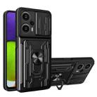 For Xiaomi Redmi Note 12 Turbo/Poco F5 Sliding Camshield TPU+PC Phone Case with Card Slot(Black) - 1