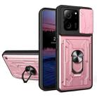 For Xiaomi 13T/13T Pro/Redmi K60 Ultra Sliding Camshield TPU+PC Phone Case with Card Slot(Rose Gold) - 1