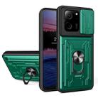 For Xiaomi 13T/13T Pro/Redmi K60 Ultra Sliding Camshield TPU+PC Phone Case with Card Slot(Dark Green) - 1