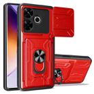 For Xiaomi Redmi 13 4G Global Sliding Camshield TPU+PC Phone Case with Card Slot(Red) - 1