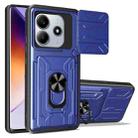 For Redmi Note 14 5G Sliding Camshield TPU+PC Phone Case with Card Slot(Blue) - 1