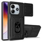 For Redmi Note 14 5G Sliding Camshield TPU+PC Phone Case with Card Slot(Black) - 1