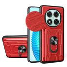 For Redmi Note 14 Pro 5G Sliding Camshield TPU+PC Phone Case with Card Slot(Red) - 1