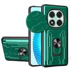 For Redmi Note 14 Pro 5G Sliding Camshield TPU+PC Phone Case with Card Slot(Dark Green) - 1