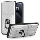 For Redmi Note 14 Pro+ 5G Sliding Camshield TPU+PC Phone Case with Card Slot(White) - 1