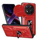For Redmi Note 14 Pro 4G Sliding Camshield TPU+PC Phone Case with Card Slot(Red) - 1