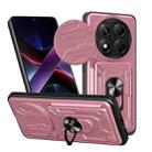 For Redmi Note 14 Pro 4G Sliding Camshield TPU+PC Phone Case with Card Slot(Rose Gold) - 1