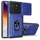 For Redmi Note 14 4G 163.25mm Sliding Camshield TPU+PC Phone Case with Card Slot(Blue) - 1