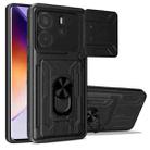 For Redmi Note 14 4G 163.25mm Sliding Camshield TPU+PC Phone Case with Card Slot(Black) - 1