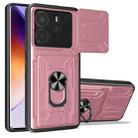 For Redmi Note 14 4G 163.25mm Sliding Camshield TPU+PC Phone Case with Card Slot(Rose Gold) - 1