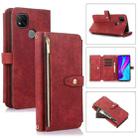 For Xiaomi Redmi 9C Dream 9-Card Wallet Zipper Bag Leather Phone Case(Red) - 1