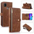 For Xiaomi Redmi 9C Dream 9-Card Wallet Zipper Bag Leather Phone Case(Brown) - 1