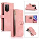 For Xiaomi Redmi K40 Dream 9-Card Wallet Zipper Bag Leather Phone Case(Pink) - 1