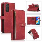 For Xiaomi Redmi Note 11s Dream 9-Card Wallet Zipper Bag Leather Phone Case(Red) - 1