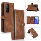 For Xiaomi Mi 10T Dream 9-Card Wallet Zipper Bag Leather Phone Case(Brown) - 1