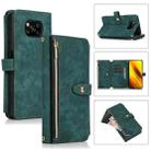 For Xiaomi Poco X3 NFC Dream 9-Card Wallet Zipper Bag Leather Phone Case(Green) - 1