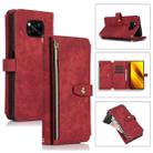 For Xiaomi Poco X3 NFC Dream 9-Card Wallet Zipper Bag Leather Phone Case(Red) - 1