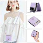 For Samsung Galaxy Z Flip4 Crossbody Diamond Lattice Folding Leather Phone Case(Purple) - 1