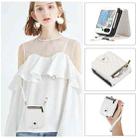 For Samsung Galaxy Z Flip5 Crossbody Diamond Lattice Folding Leather Phone Case(White) - 1