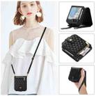 For Samsung Galaxy Z Flip5 Crossbody Diamond Lattice Folding Leather Phone Case(Black) - 1