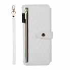 For Samsung Galaxy Z Fold4 Crossbody Diamond Lattice Folding Leather Phone Case(White) - 2