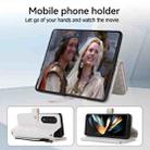 For Samsung Galaxy Z Fold4 Crossbody Diamond Lattice Folding Leather Phone Case(White) - 5