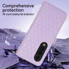 For Samsung Galaxy Z Fold4 Crossbody Diamond Lattice Folding Leather Phone Case(Purple) - 6
