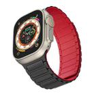 For Apple Watch Ultra 49mm Magnetic Loop Silicone Watch Band(Black Red) - 3