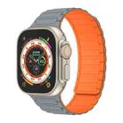 For Apple Watch Ultra 49mm Magnetic Loop Silicone Watch Band(Grey Orange) - 1