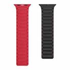 For Apple Watch Series 8 41mm Magnetic Loop Silicone Watch Band(Black Red) - 2