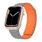 For Apple Watch 8 41mm Magnetic Loop Silicone Watch Band(Grey Orange) - 1