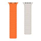 For Apple Watch Series 8 41mm Magnetic Loop Silicone Watch Band(Starlight Orange) - 2