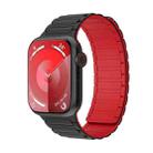 For Apple Watch Series 8 45mm Magnetic Loop Silicone Watch Band(Black Red) - 1