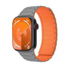 For Apple Watch Series 8 45mm Magnetic Loop Silicone Watch Band(Grey Orange) - 1