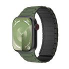 For Apple Watch Series 8 45mm Magnetic Loop Silicone Watch Band(Army Green Black) - 1