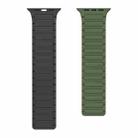 For Apple Watch Series 8 45mm Magnetic Loop Silicone Watch Band(Army Green Black) - 2