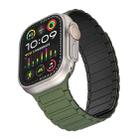 For Apple Watch Series 8 45mm Magnetic Loop Silicone Watch Band(Army Green Black) - 3