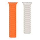 For Apple Watch Series 7 41mm Magnetic Loop Silicone Watch Band(Starlight Orange) - 2