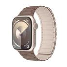 For Apple Watch Series 7 45mm Magnetic Loop Silicone Watch Band(Brown Apricot) - 1