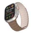 For Apple Watch Series 7 45mm Magnetic Loop Silicone Watch Band(Brown Apricot) - 3