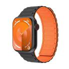 For Apple Watch SE 44mm Magnetic Loop Silicone Watch Band(Black Orange) - 1