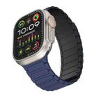 For Apple Watch SE 44mm Magnetic Loop Silicone Watch Band(Dark Blue Black) - 3