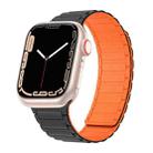 For Apple Watch 4 44mm Magnetic Loop Silicone Watch Band(Black Orange) - 1