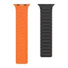 For Apple Watch 4 44mm Magnetic Loop Silicone Watch Band(Black Orange) - 2