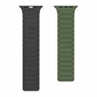 For Apple Watch Series 3 38mm Magnetic Loop Silicone Watch Band(Army Green Black) - 2